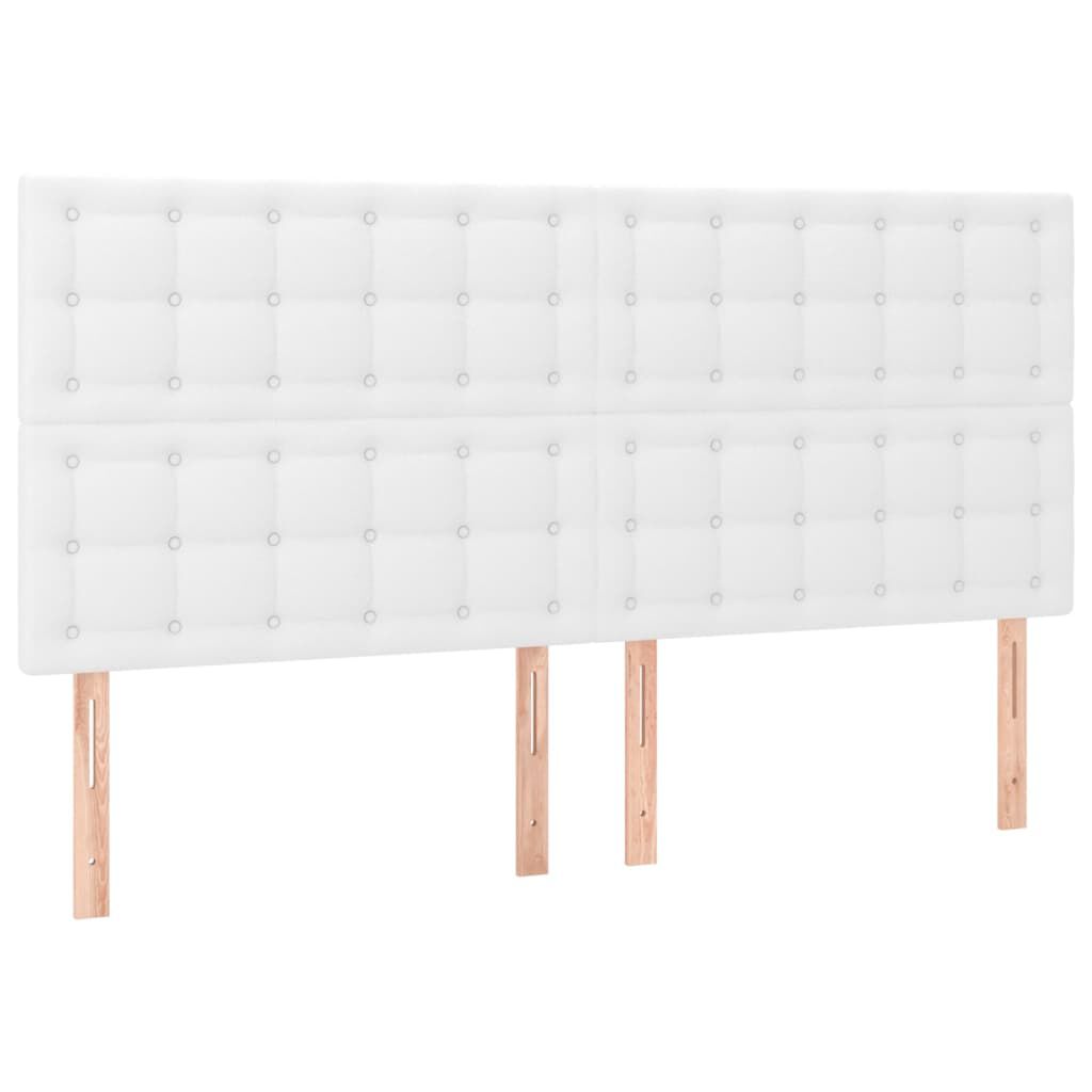 vidaXL Κρεβάτι Boxspring με Στρώμα Λευκό 180x200 εκ. Συνθετικό Δέρμα