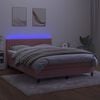 vidaXL &Kappa;&rho;&epsilon;&beta;ά&tau;&iota; Boxspring &mu;&epsilon; &Sigma;&tau;&rho;ώ&mu;&alpha; & LED &Rho;&omicron;&zeta; 140x190 &epsilon;&kappa;. &Beta;&epsilon;&lambda;&omicron;ύ&delta;&iota;&nu;&omicron;