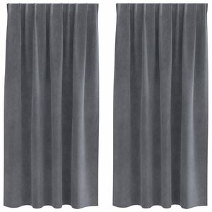 vidaXL Κουρτίνες 2 pcs Ανοιχτό γκρι 140 x 175 cm Βελούδο