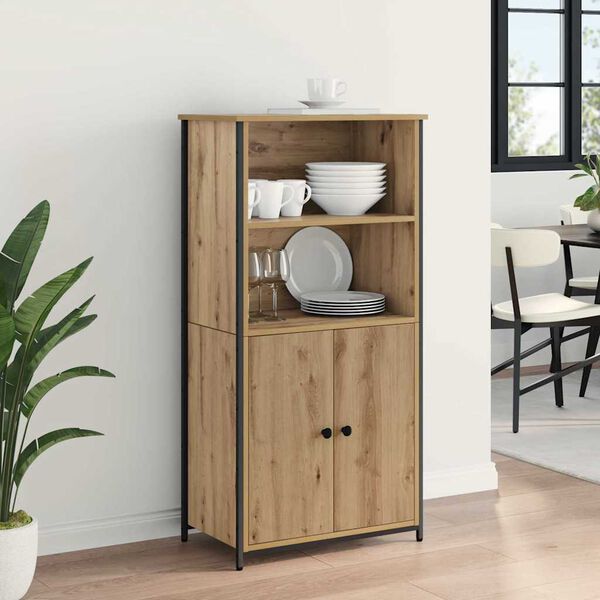 vidaXL Highboard Artisan Oak 62 x 36 x 121,5 &epsilon;&kappa; &Epsilon;&pi;&epsilon;&xi;&epsilon;&rho;&gamma;&alpha;&sigma;&mu;έ&nu;&omicron; &xi;ύ&lambda;&omicron;