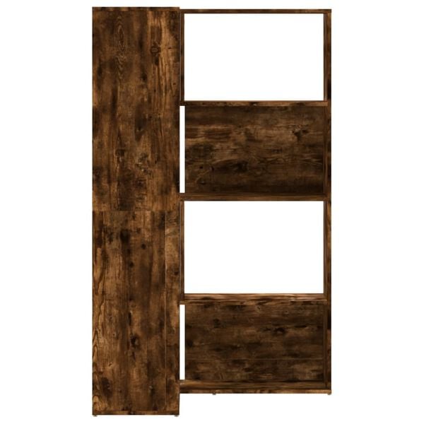 vidaXL Βιβλιοθήκη Γωνιακή 4 Επ. Καπνιστή Δρυς 85x85x140 εκ Επεξ. Ξύλο