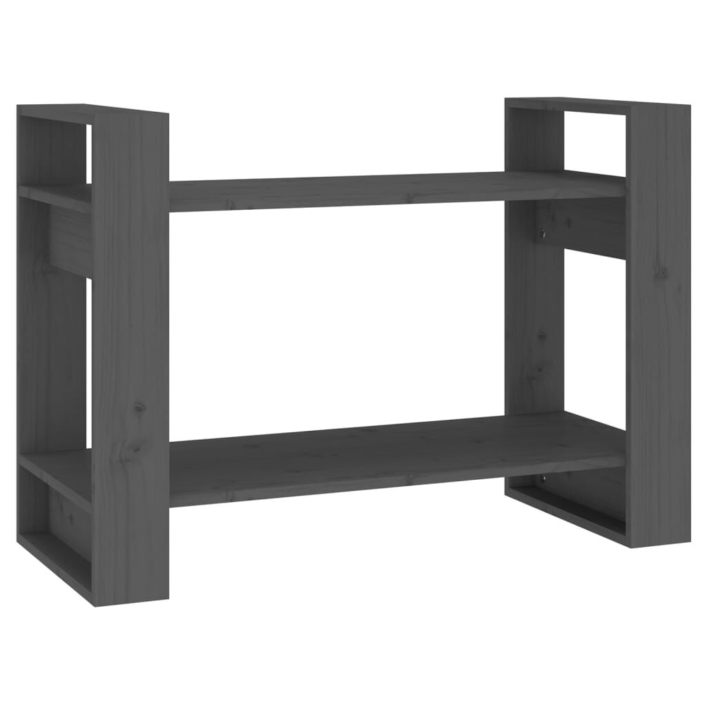 vidaXL Βιβλιοθήκη/Διαχωριστικό Χώρου Γκρι 80x35x56,5 εκ. Μασίφ Πεύκο