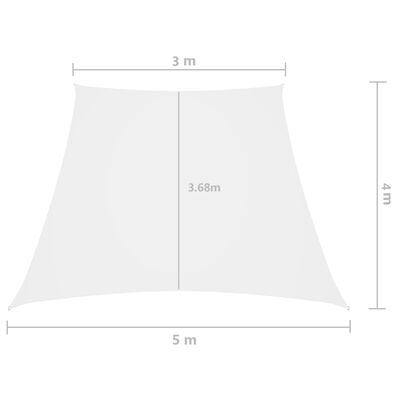 vidaXL Πανί Σκίασης Τρίγωνο Λευκό 3/5x4 μ. από Ύφασμα Oxford