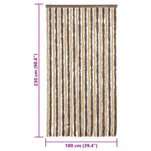 vidaXL Σήτα Εντόμων Σκούρο Καφέ / Μπεζ 100 x 230 εκ. από Σενίλ