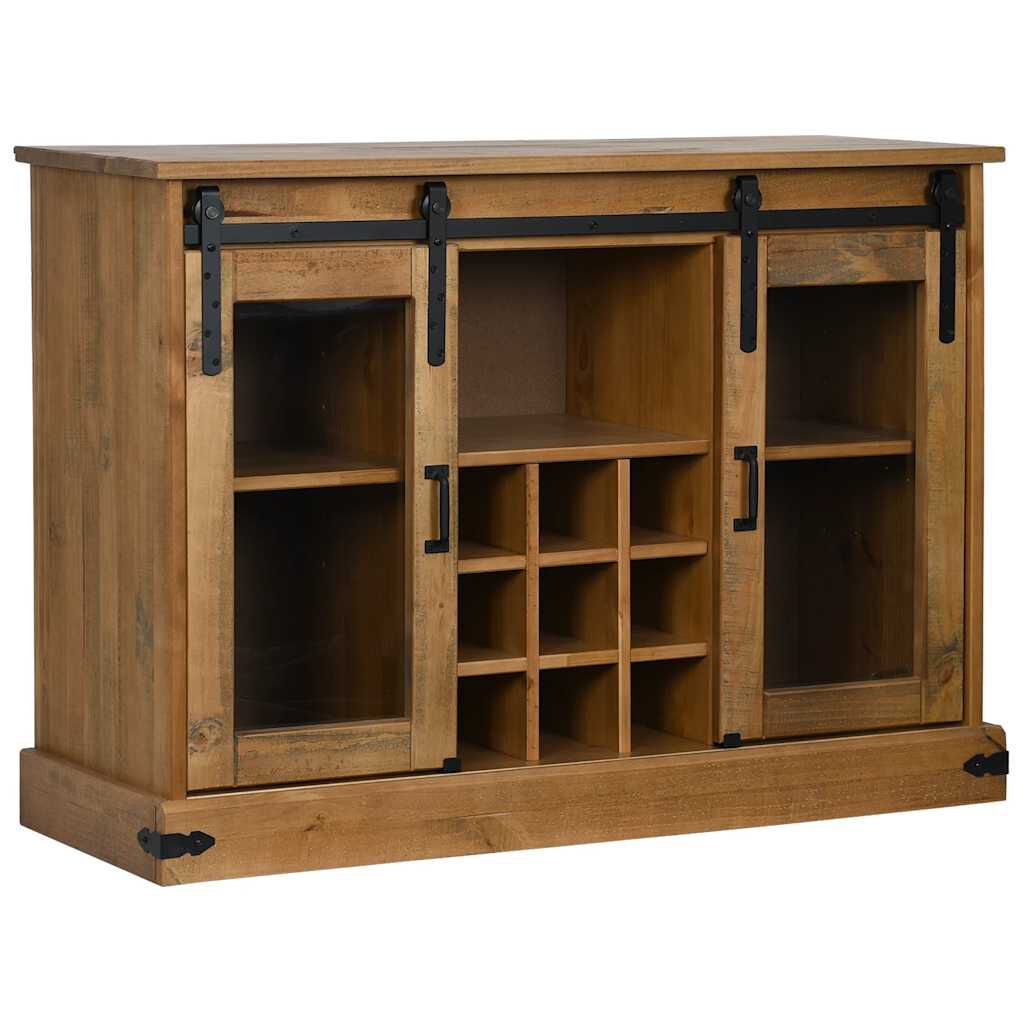 vidaXL Sideboard HALDEN 2 συρόμενες πόρτες 112x40x80 cm μασίφ ξύλο