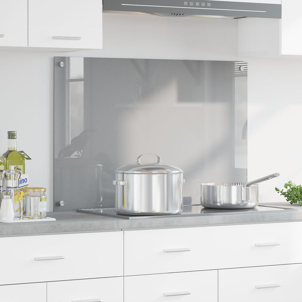 vidaXL Φωτιστικό Κουζίνας Ανοιχτό Γκρι 90x60x0,6 εκ. Σκληρυμένο Γυαλί