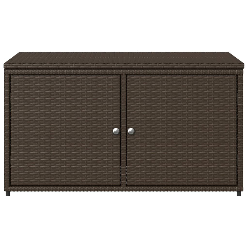 vidaXL Ντουλάπι Αποθήκευσης Κήπου Καφέ 110x55x60,5 εκ. Συνθετικό Ρατάν