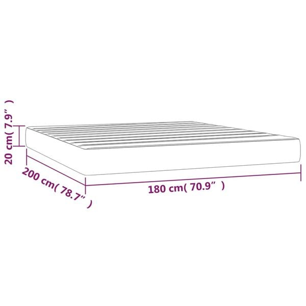 vidaXL Στρώμα με Pocket Springs Ροζ 180x200x20 εκ. Βελούδινο