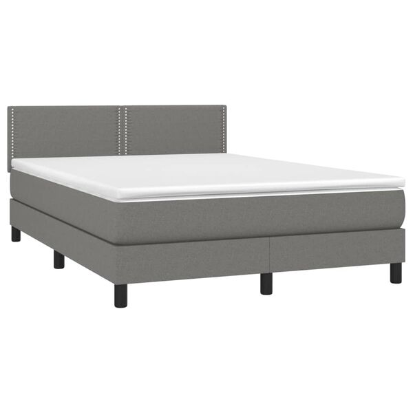 vidaXL &Kappa;&rho;&epsilon;&beta;ά&tau;&iota; Boxspring &mu;&epsilon; &Sigma;&tau;&rho;ώ&mu;&alpha; &Sigma;&kappa;&omicron;ύ&rho;&omicron; &Gamma;&kappa;&rho;&iota; 140x190 &epsilon;&kappa;. &Upsilon;&phi;&alpha;&sigma;&mu;ά&tau;&iota;&nu;&omicron;