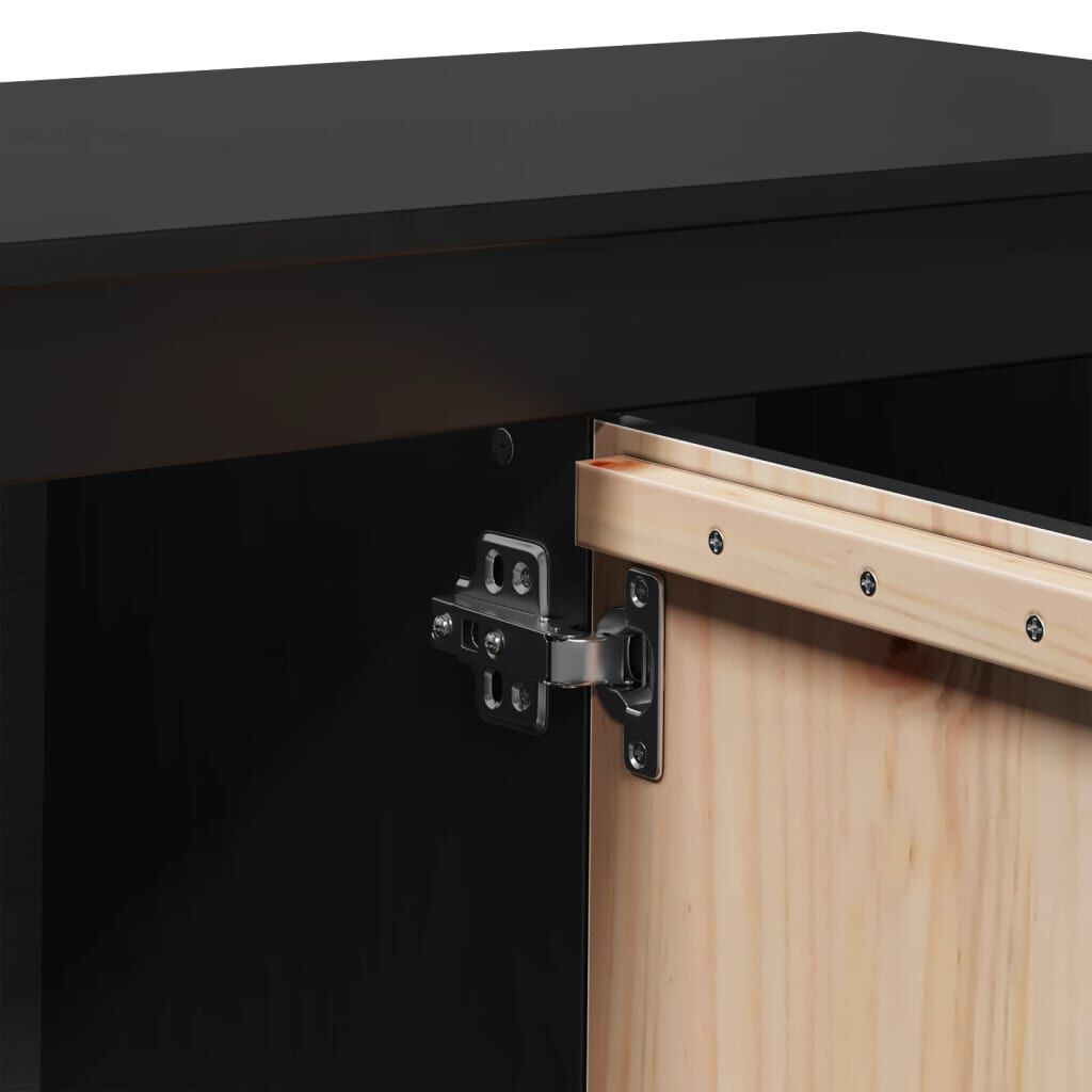 vidaXL Έπιπλο Τηλεόρασης Μαύρο 103x36,5x52 εκ. από Μασίφ Ξύλο Πεύκου