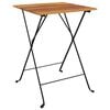 vidaXL Τραπέζι Bistro Πτυσσόμ. 55x54x71 εκ. Μασίφ Ξύλο Teak & Ατσάλι