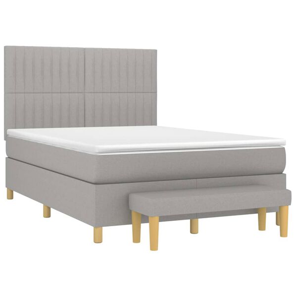 vidaXL &Kappa;&rho;&epsilon;&beta;ά&tau;&iota; Boxspring &mu;&epsilon; &Sigma;&tau;&rho;ώ&mu;&alpha; &Alpha;&nu;&omicron;&iota;&chi;&tau;ό &Gamma;&kappa;&rho;&iota; 140x190 &epsilon;&kappa;. &Upsilon;&phi;&alpha;&sigma;&mu;ά&tau;&iota;&nu;&omicron;