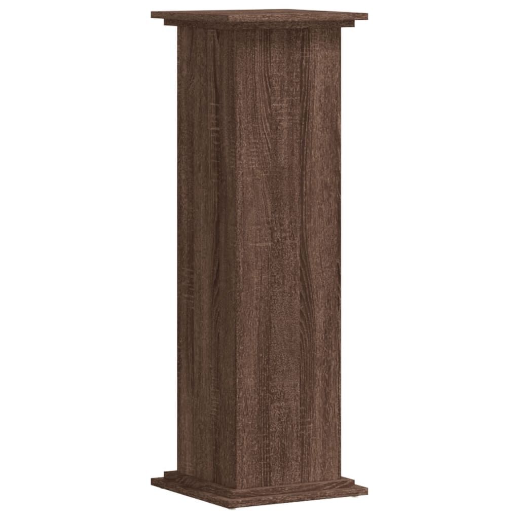 vidaXL Βάσεις Φυτών Καφέ Δρυς 33x33x100 εκ. Επεξεργασμένο Ξύλο