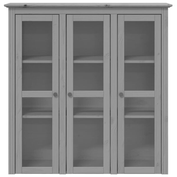 vidaXL Μπουφές BODO Γκρι 115,5x43x200,5 εκ. από Μασίφ Ξύλο Πεύκου