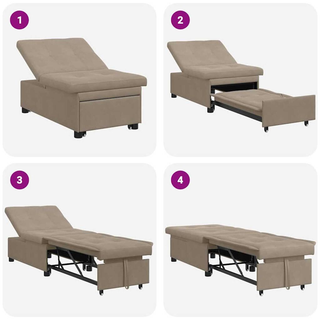 vidaXL Κρεβάτι καναπές με μαξιλάρι Taupe 67 x 194 x 82 εκ Κόντρα πλακέ