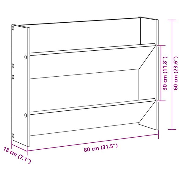 vidaXL Παπουτσοθήκες Τοίχου 2 τεμ. Λευκό 80 x 18 x 60 εκ. Μοριοσανίδα