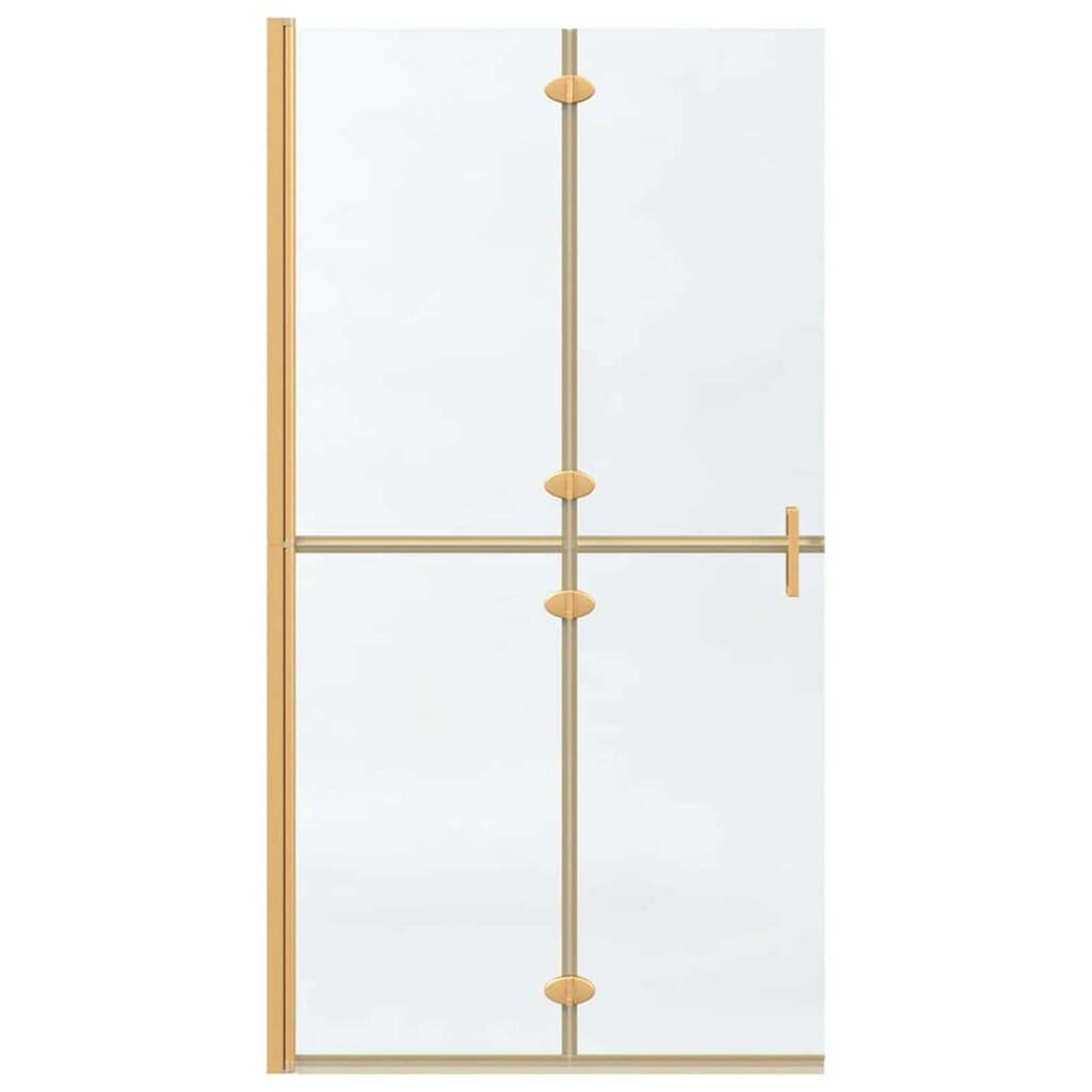 vidaXL Τοίχος ντους Walk-in Άλλο Χρυσό και διαφανές 100 x 190 cm