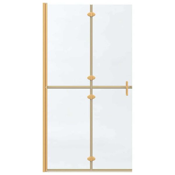 vidaXL Τοίχος ντους Walk-in Άλλο Χρυσό και διαφανές 100 x 190 cm