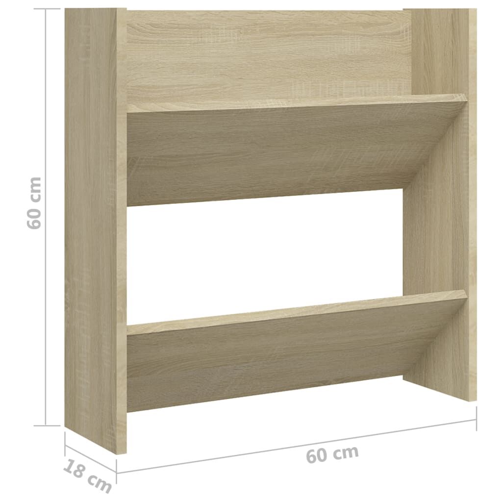 vidaXL Παπουτσοθήκες 2 τεμ. Sonoma Δρυς 60 x 18 x 60 εκ. Μοριοσανίδα