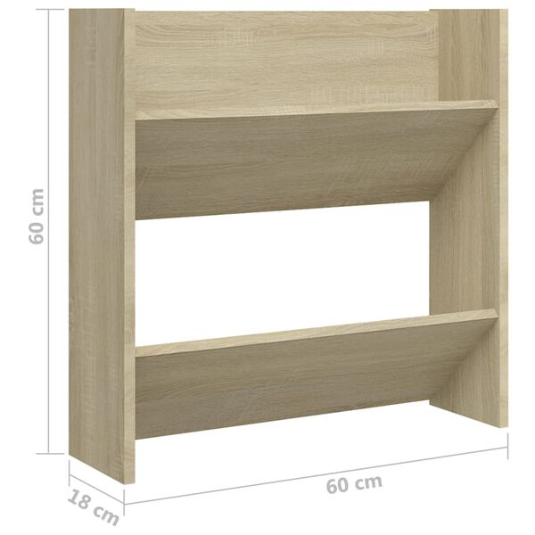vidaXL Παπουτσοθήκες 2 τεμ. Sonoma Δρυς 60 x 18 x 60 εκ. Μοριοσανίδα