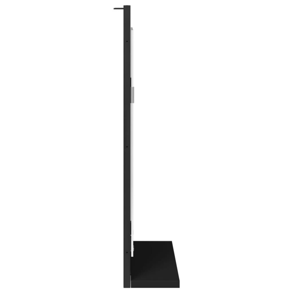 vidaXL Καθρέφτης Μπάνιου με Ράφι Μαύρος 50x12x60 εκ. από Επεξ. Ξύλο