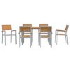 vidaXL Σέτ φαγητού για κήπο 7 pcs Γκρι και καφέ 140 x 80 x 75 cm