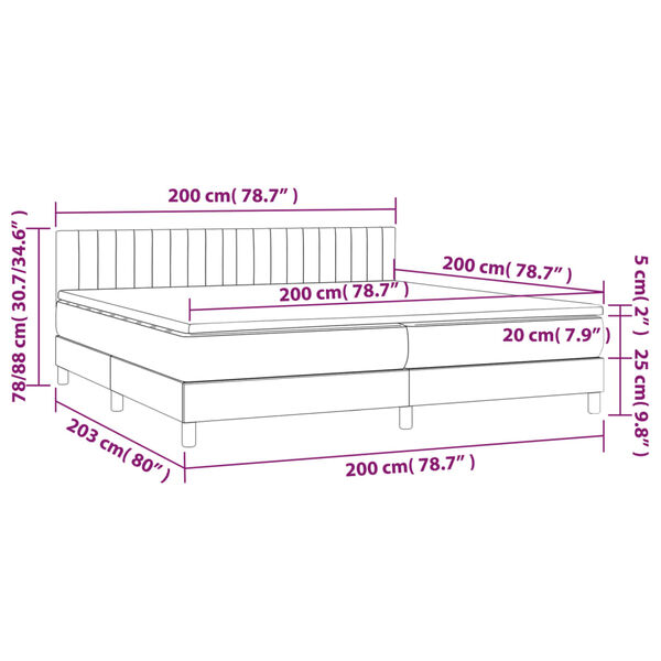 vidaXL Κρεβάτι Boxspring με Στρώμα Ροζ 200x200 εκ. Βελούδινο