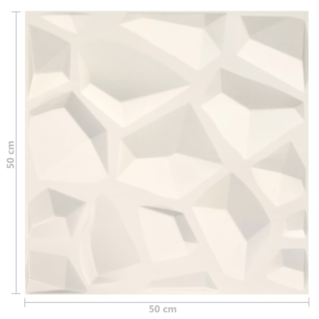 vidaXL Πάνελ Τοίχου Τρισδιάστατα 12 τεμ. 0,5 x 0,5 μ. / 3 μ²