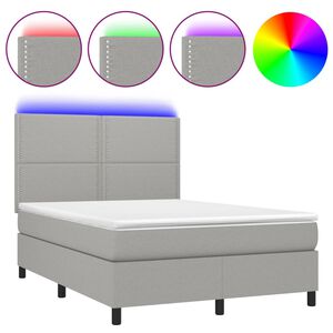 vidaXL &Kappa;&rho;&epsilon;&beta;ά&tau;&iota; Boxspring &mu;&epsilon; &Sigma;&tau;&rho;ώ&mu;&alpha; & LED &Alpha;&nu;.&Gamma;&kappa;&rho;&iota; 140x190&epsilon;&kappa;. &Upsilon;&phi;&alpha;&sigma;&mu;ά&tau;&iota;&nu;&omicron;