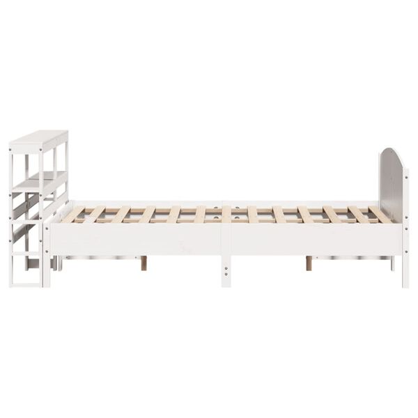 vidaXL Σκελετός Κρεβ. Χωρίς Στρώμα Λευκό 135x190 εκ Μασίφ Πεύκο