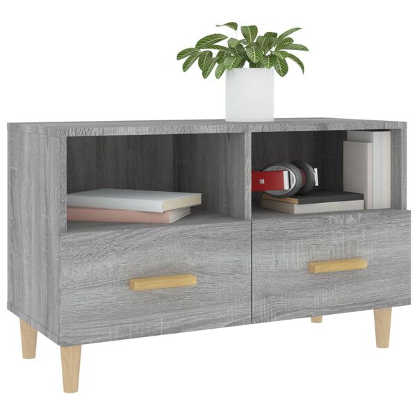 vidaXL Έπιπλο Τηλεόρασης Γκρι Sonoma 80x36x50 εκ. από Επεξεργ. Ξύλο