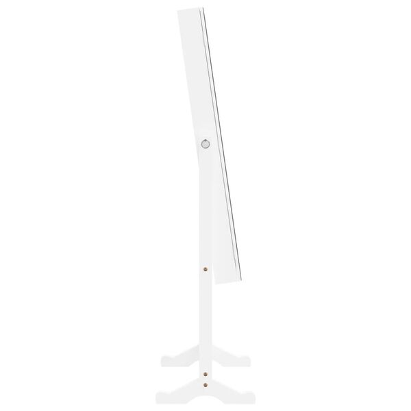 vidaXL Έπιπλο Κοσμημάτων με Καθρέφτη & LED Φώτα Επιδαπέδιο Λευκό