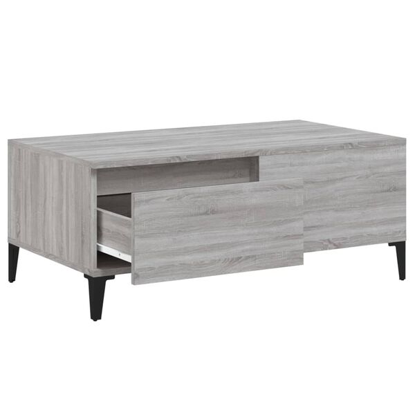 vidaXL Τραπεζάκι Σαλονιού Γκρι Sonoma 90x50x36,5εκ. Επεξεργασμένο Ξύλο