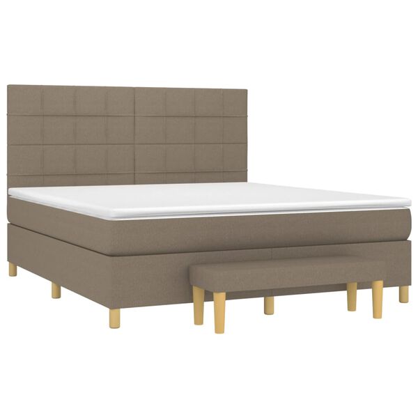 vidaXL &Kappa;&rho;&epsilon;&beta;ά&tau;&iota; Boxspring &mu;&epsilon; &Sigma;&tau;&rho;ώ&mu;&alpha; Taupe 160x200 &epsilon;&kappa;. &Upsilon;&phi;&alpha;&sigma;&mu;ά&tau;&iota;&nu;&omicron;