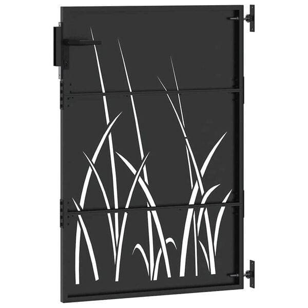 vidaXL Πύλη Κήπου Μαύρο 105 x 150 cm Ατσάλι με Επικάλυψη Πούδρας