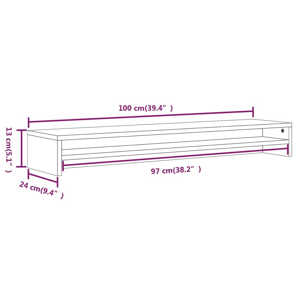 vidaXL Βάση Οθόνης Καπνιστή Δρυς 100x24x13 εκ. από Επεξεργασμένο Ξύλο