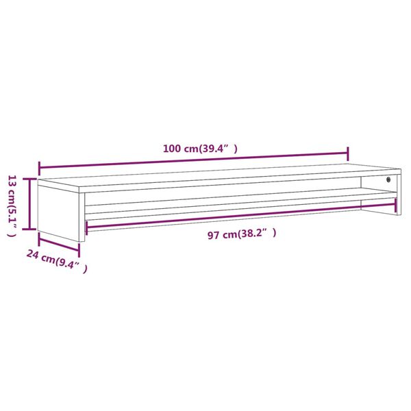 vidaXL Βάση Οθόνης Καπνιστή Δρυς 100x24x13 εκ. από Επεξεργασμένο Ξύλο