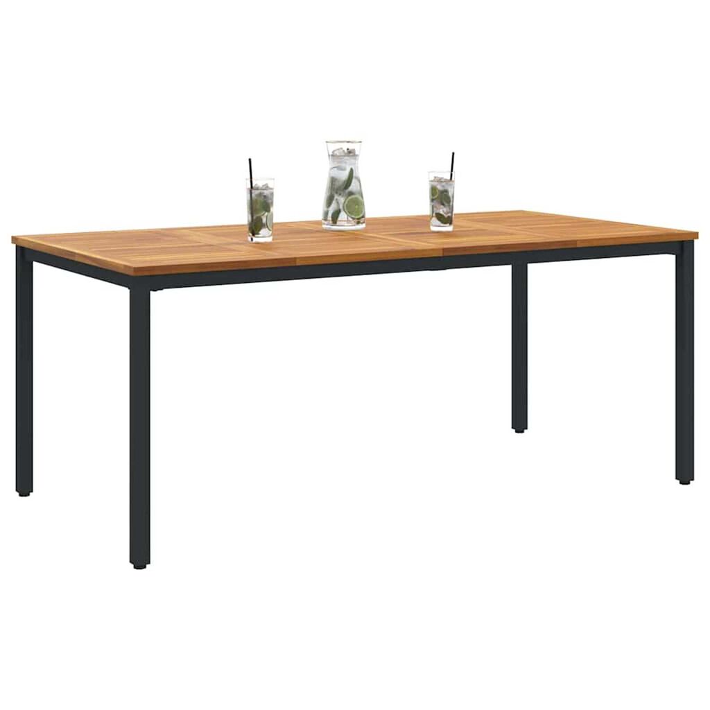 vidaXL Υπαίθρια Τραπέζια Φυσικό και μαύρο 180 x 90 x 75 cm