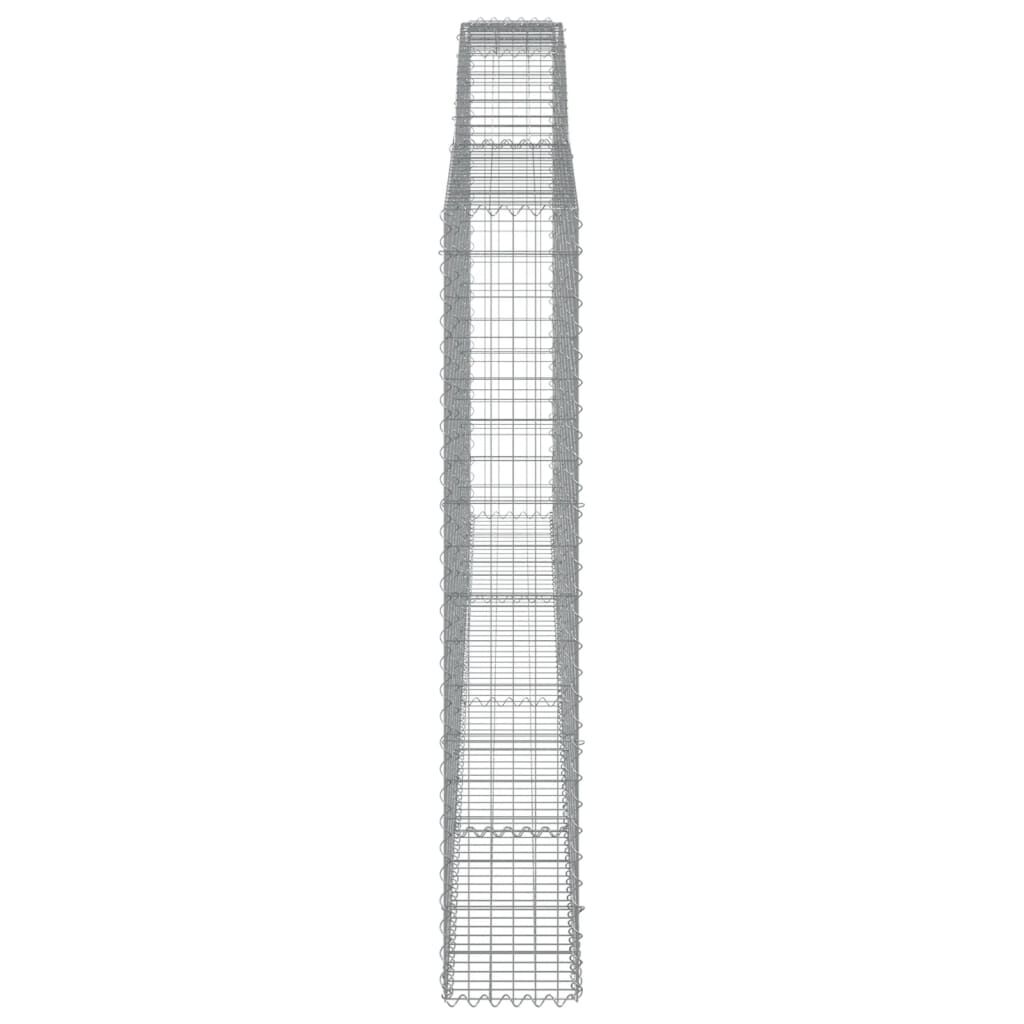 vidaXL Συρματοκιβώτια Τοξωτά 4 τεμ. 400x30x180/200 εκ. Γαλβαν. Ατσάλι