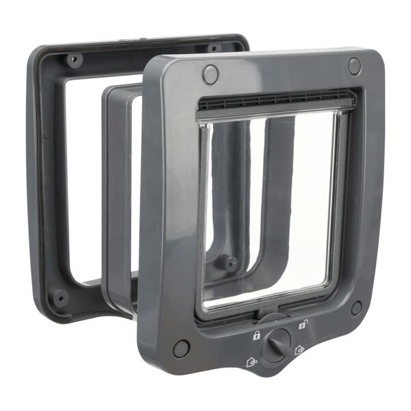 vidaXL Πορτάκι Γάτας Τετραπλής Λειτουργίας Γκρι με 2 Τούνελ