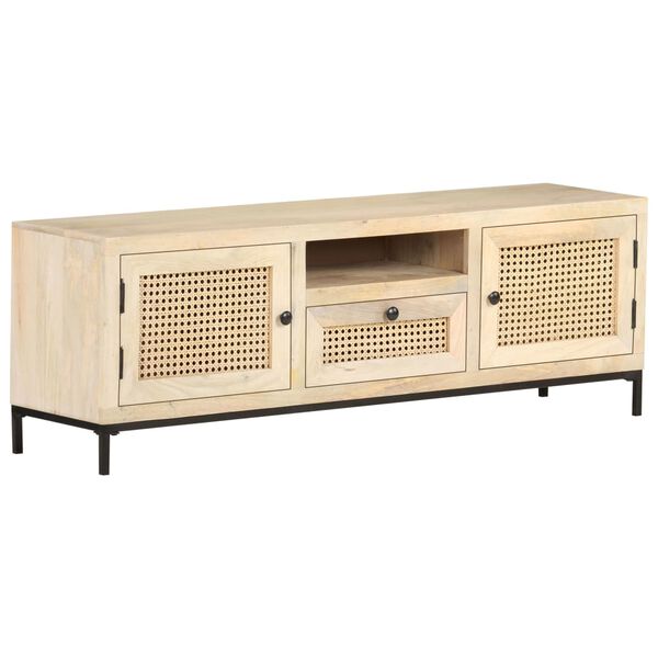 vidaXL Έπιπλο Τηλεόρασης 120x30x40 εκ. Ξύλο Μάνγκο/Φυσικό Ζαχαροκάλαμο