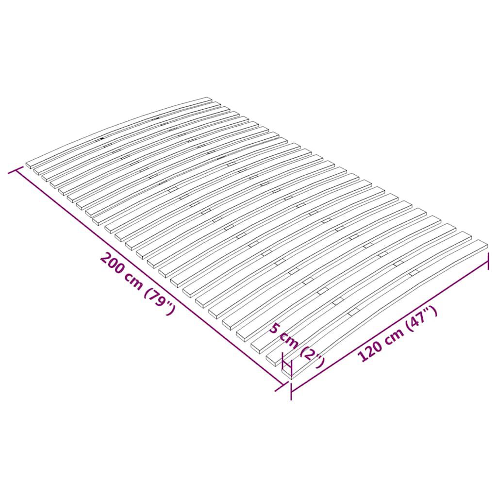 vidaXL Τελάρο Κρεβατιού με 24 Σανίδες 120 x 200 εκ.