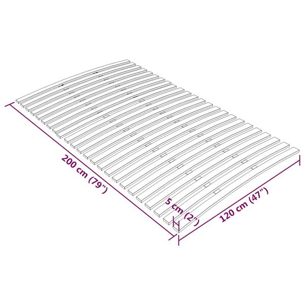 vidaXL Τελάρο Κρεβατιού με 24 Σανίδες 120 x 200 εκ.
