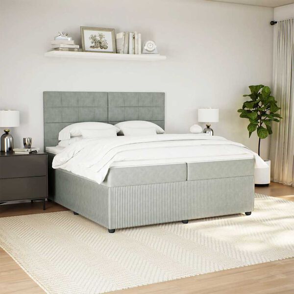 vidaXL &Kappa;&rho;&epsilon;&beta;ά&tau;&iota; Boxspring &mu;&epsilon; &Sigma;&tau;&rho;ώ&mu;&alpha; &Alpha;&nu;&omicron;&iota;&chi;&tau;ό &Gamma;&kappa;&rho;&iota; 200x200 &epsilon;&kappa;. &Beta;&epsilon;&lambda;&omicron;ύ&delta;&iota;&nu;&omicron;