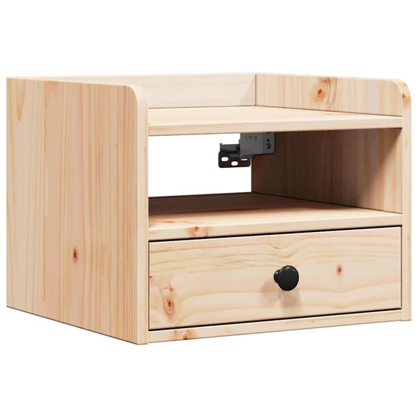 vidaXL Κομοδίνο με συρτάρι Καφέ 38 x 36 x 29.5 εκ Μασίφ ξύλο πεύκου