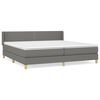 vidaXL Κρεβάτι Boxspring με Στρώμα Σκούρο Γκρι 200x200 εκ. Υφασμάτινο