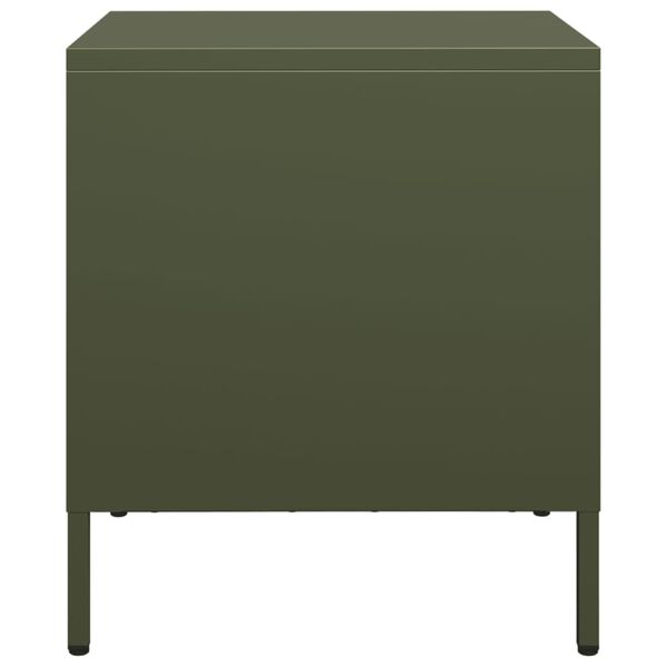 vidaXL Κομοδίνο Πράσινο Λαδί 35x39x43,5 εκ. από Χάλυβα