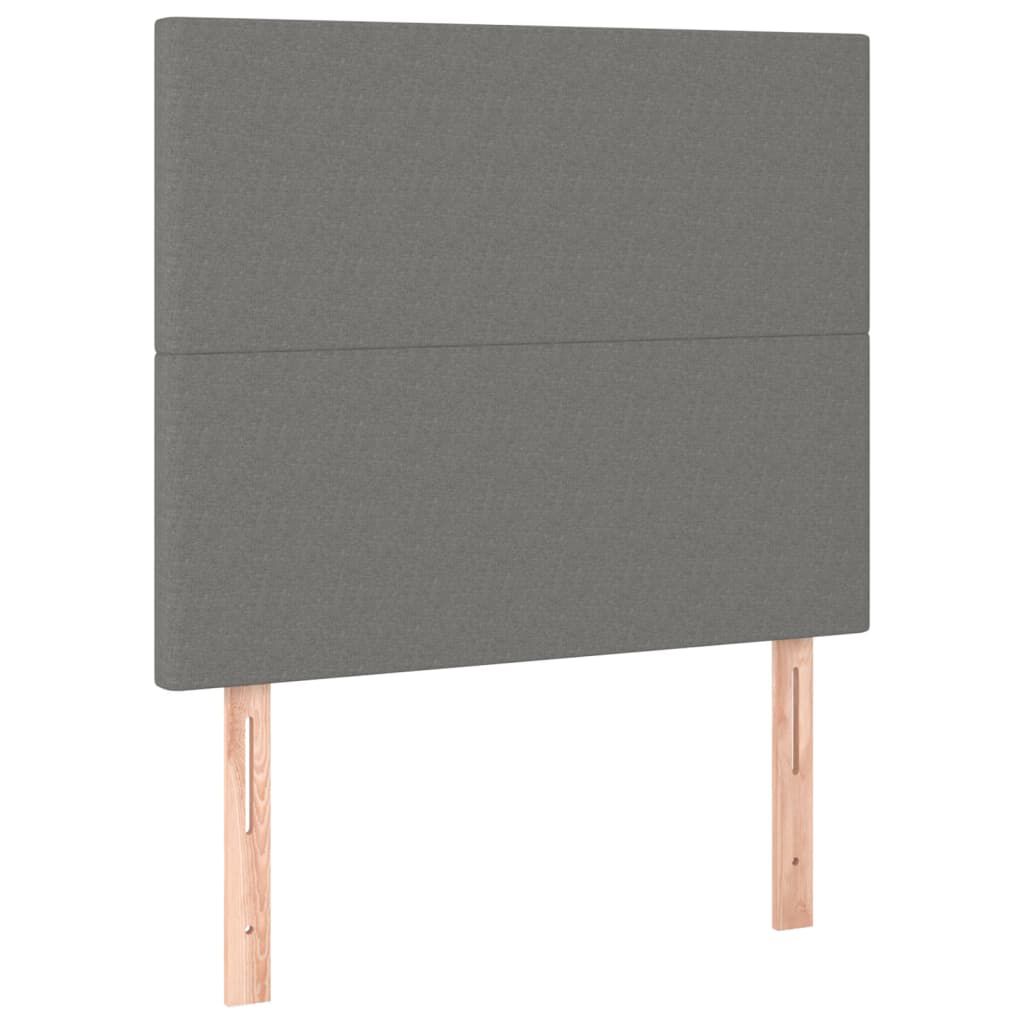 vidaXL Κρεβάτι Boxspring με Στρώμα Σκούρο Γκρι 90x190 εκ. Υφασμάτινο