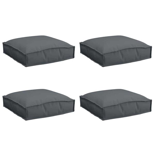 vidaXL Μαξιλάρι παλέτας για κάθισμα 4 pcs Ανθρακί 40 x 40 x 8 εκ.