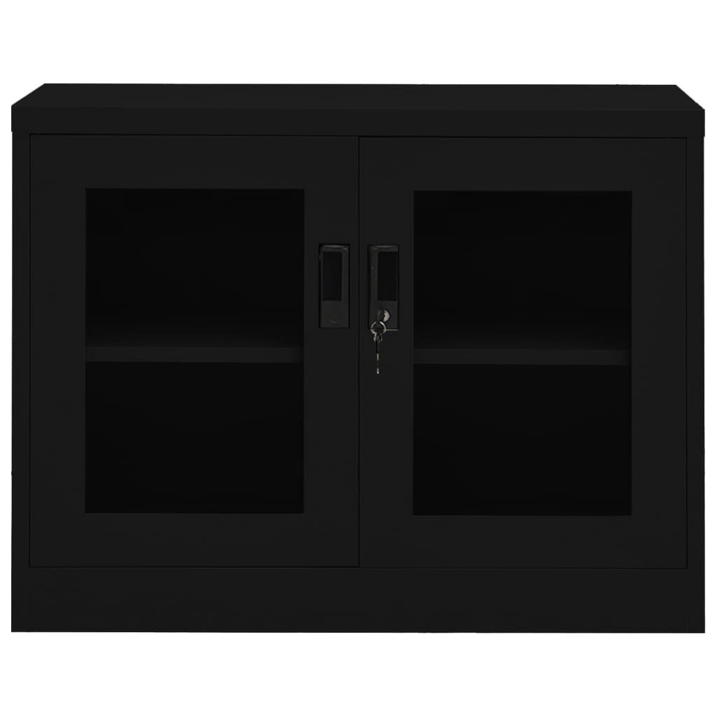 vidaXL Ντουλάπα Γραφείου 90 x 40 x 70 εκ. Μαύρη Ατσάλινη